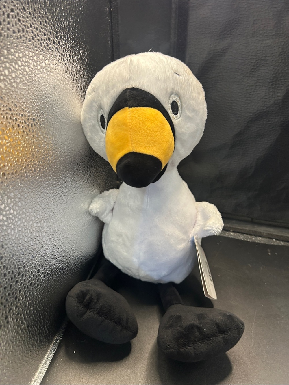 Plush Seabird Pet Toy - White with Yellow and Black Beak